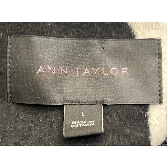 NEW ANN TAYLOR BLACK WHITE GIRAFFE PRINT MAC WOOL BLEND COAT SZ L - Picture 4 of 4